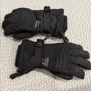 KOMBI WATERPROOF BREATHABLE BLACK SKI WINTER GLOVES JR SIZE LARGE